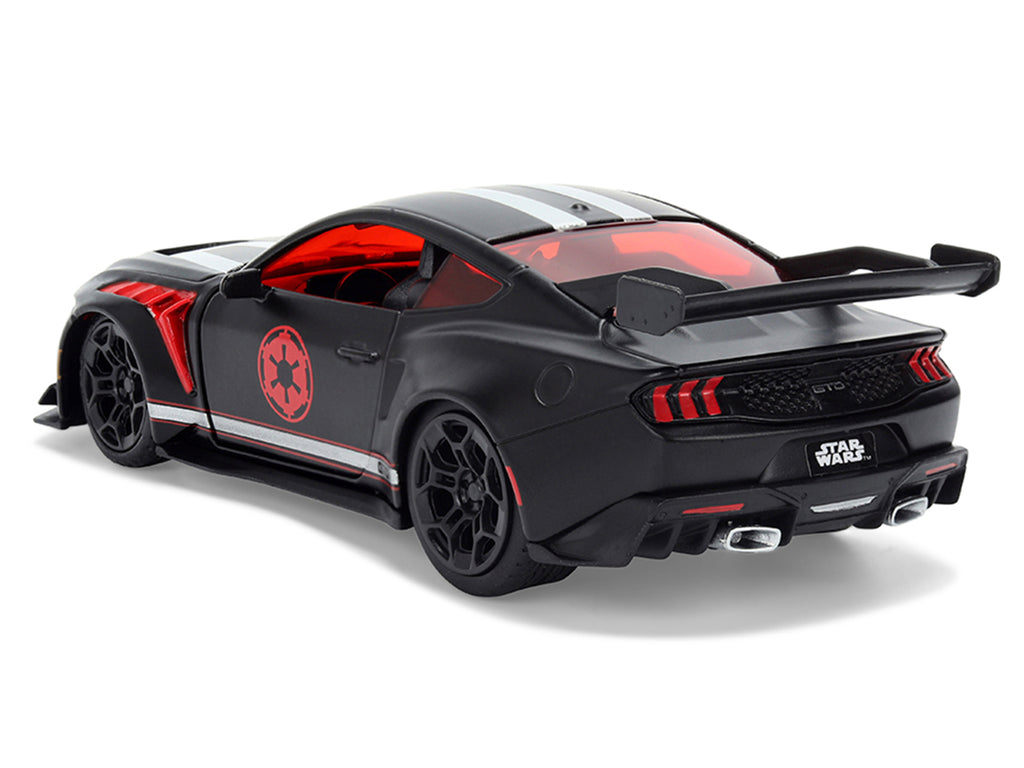 2025 Ford Mustang GTD Darth Vader Matt Black with Silver Stripes and Graphics Star Wars Hollywood Rides Series 1/32 - image 5