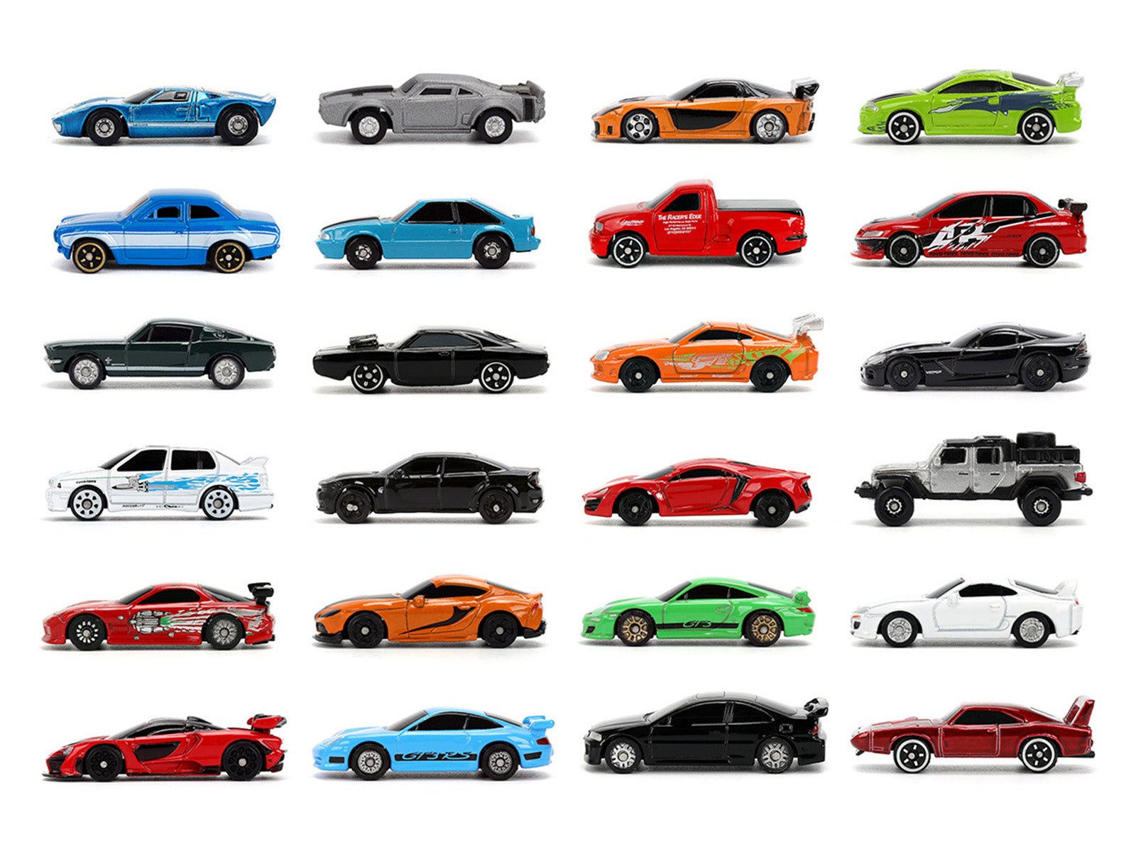 25 Years of Fast & Furious Advent Calendar Set of 24 Nano Cars "Nano Hollywood Rides" Series Diecast Model Cars by Jada