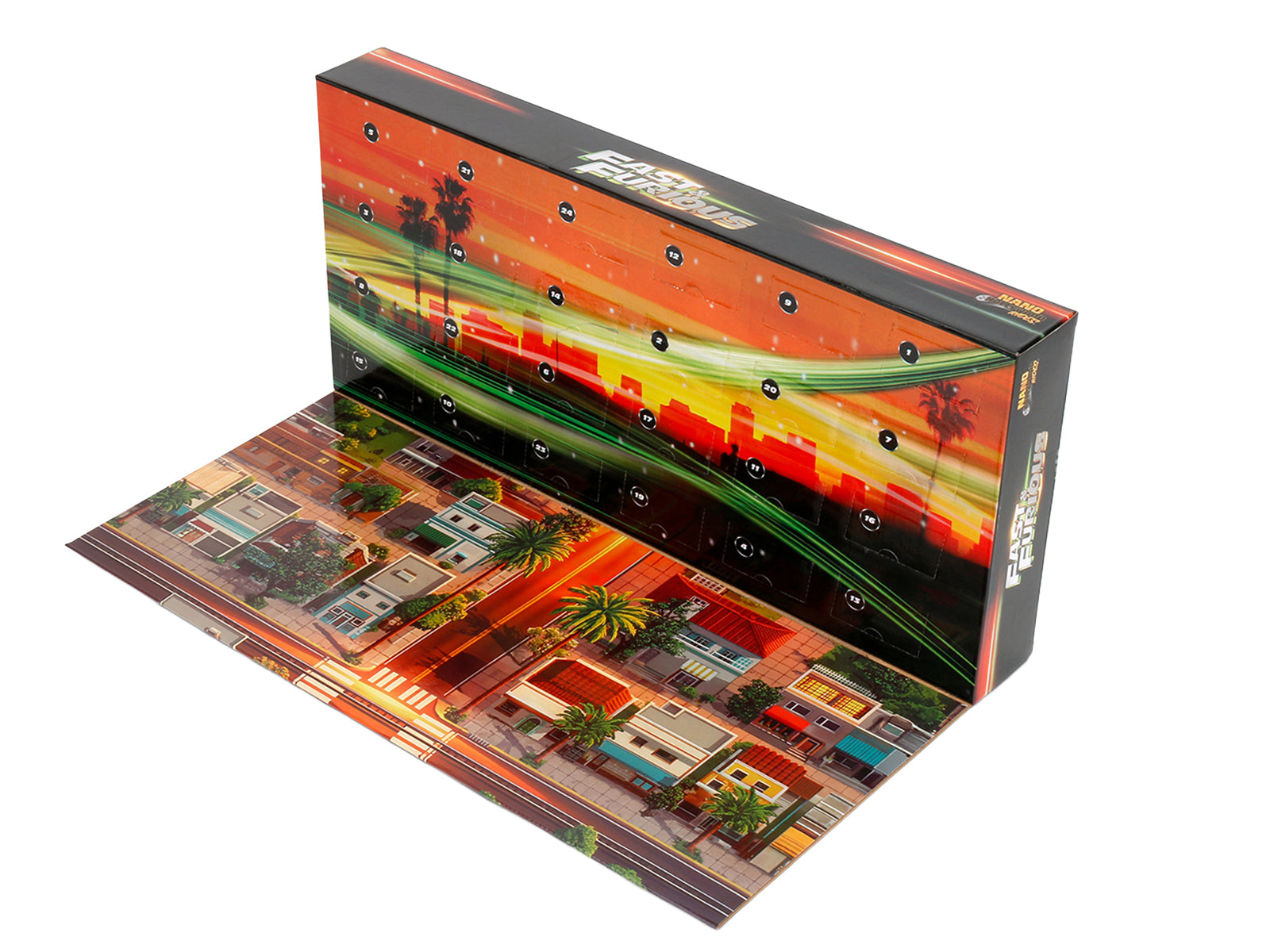 25 Years of Fast & Furious Advent Calendar Set of 24 Nano Cars "Nano Hollywood Rides" Series Diecast Model Cars by Jada