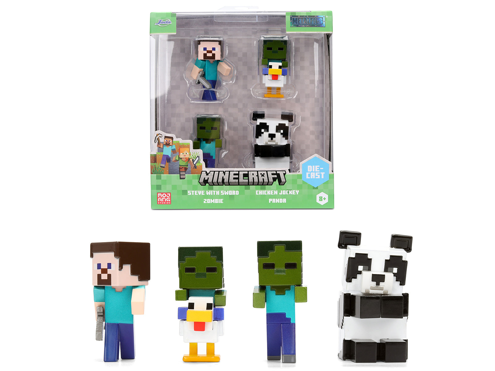 Set of 4 Diecast Figures "Minecraft" Video Game Wave 7 "Metalfigs" Series Diecast Models by Jada