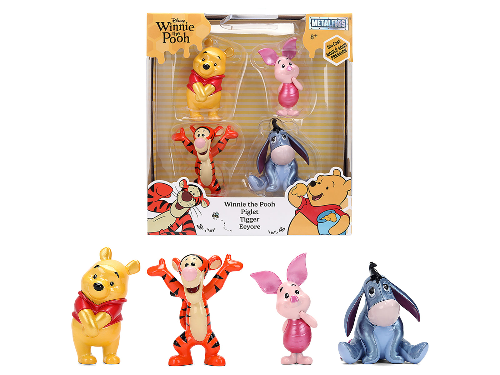 Set of 4 Diecast Figures "Winnie the Pooh" Franchise "Metalfigs" Series Diecast Models by Jada