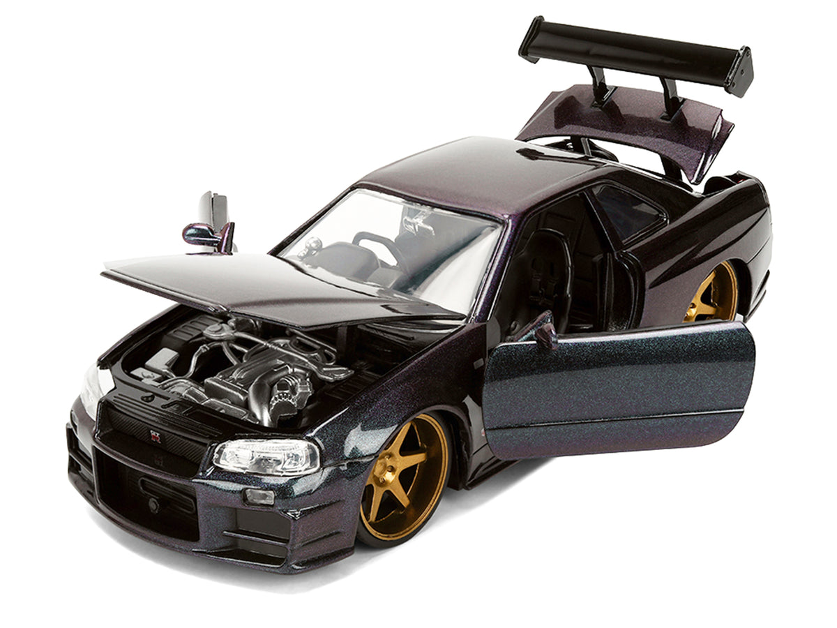 1999 Nissan Skyline GT-R (R34) RHD (Right Hand Drive) Magic Purple Metallic "JDM Tuners" Series 1/24 Diecast Car Model by Jad