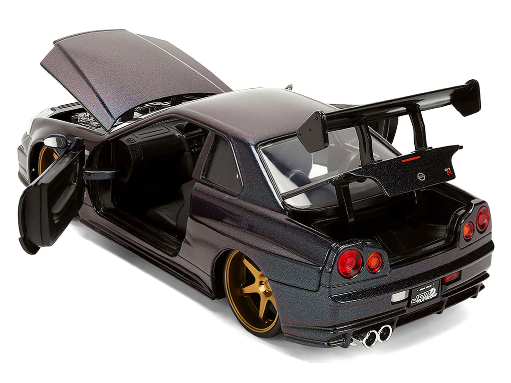 1999 Nissan Skyline GT-R (R34) RHD (Right Hand Drive) Magic Purple Metallic "JDM Tuners" Series 1/24 Diecast Car Model by Jad