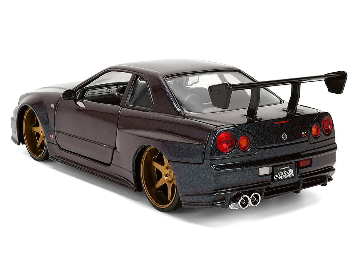 1999 Nissan Skyline GT-R (R34) RHD (Right Hand Drive) Magic Purple Metallic "JDM Tuners" Series 1/24 Diecast Car Model by Jad