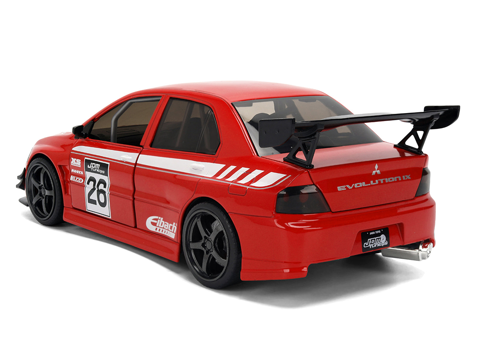 2006 Mitsubishi Lancer Evolution IX RHD (Right Hand Drive) #26 Red with White Graphics "JDM Tuners" Series 1/24 Diecast Model Car by Jada