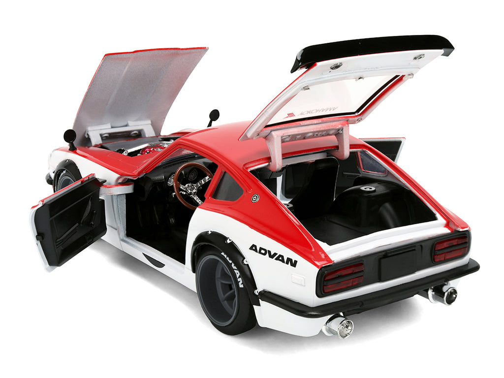 1972 Datsun 240Z Red and White JDM Tuners Series 1/24 Diecast Car Model by Jada - image 4