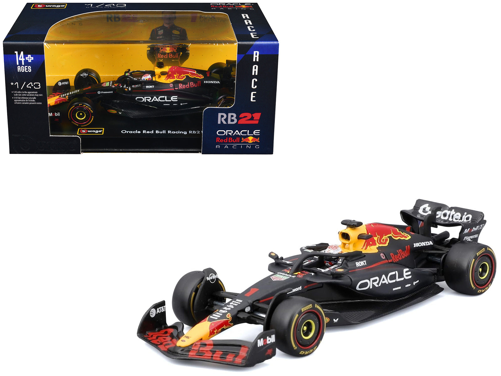 Red Bull Racing RB21 #1 Max Verstappen "Formula One F1 World Championship" (2025) with Display Case "Race" Series 1/43 Diecast Model Car by Bburago