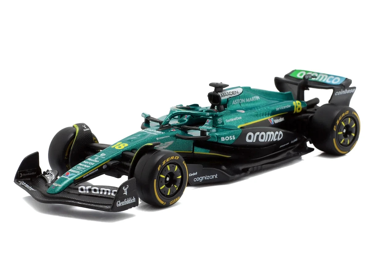 2025 Aston Martin AMR25 #18 Lance Stroll Aramco F1 1/43 Diecast Model Car by Bburago