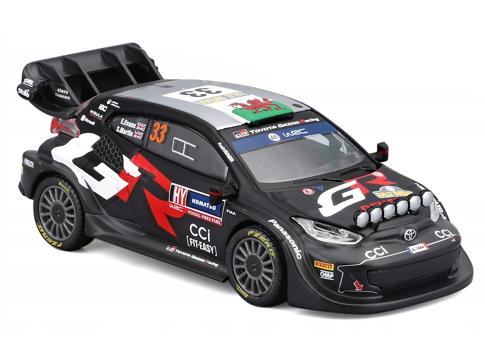 Toyota GR Yaris Rally1 Hybrid #33 Elfyn Evans - Scott Martin "Toyota Gazoo Racing WRT" "World Rally Championship" (2024) "Race" Series 1/43 Diecast Model Car by Bburago - image 2