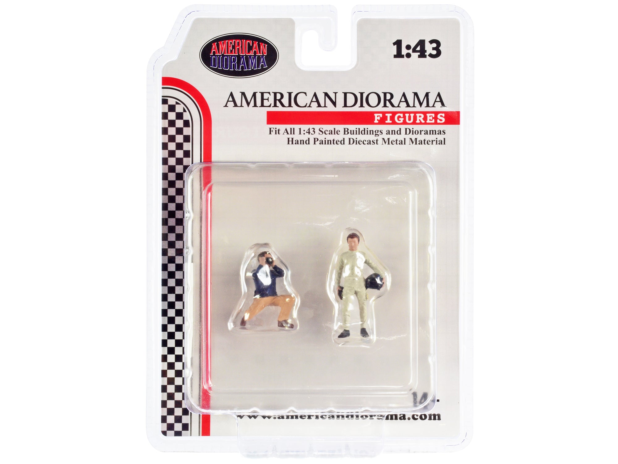 "Race Day" Two Diecast Figures Set 1 for 1/43 Scale Models by American Diorama - image 3