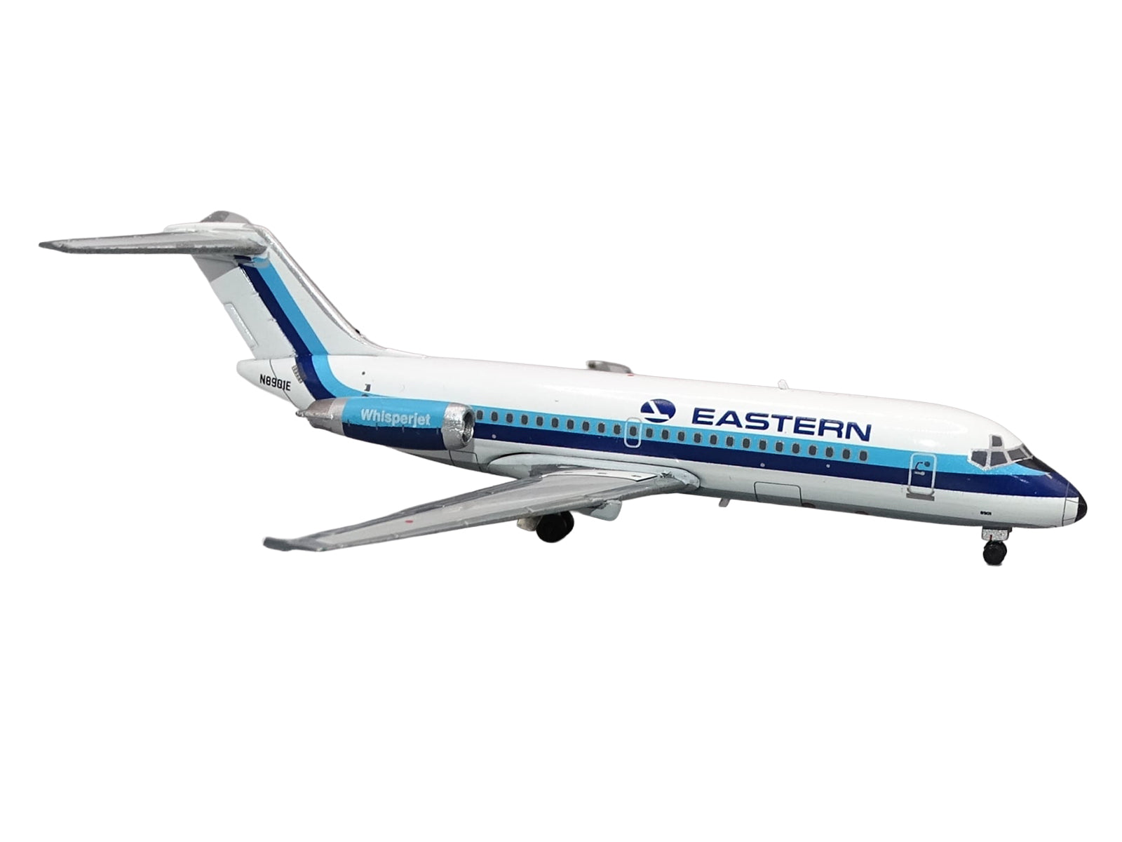 McDonnell Douglas DC-9-14 Commercial Aircraft "Eastern Air Lines" (N8901E) White with Blue Stripes 1/400 Diecast Model by V1:400 - image 4