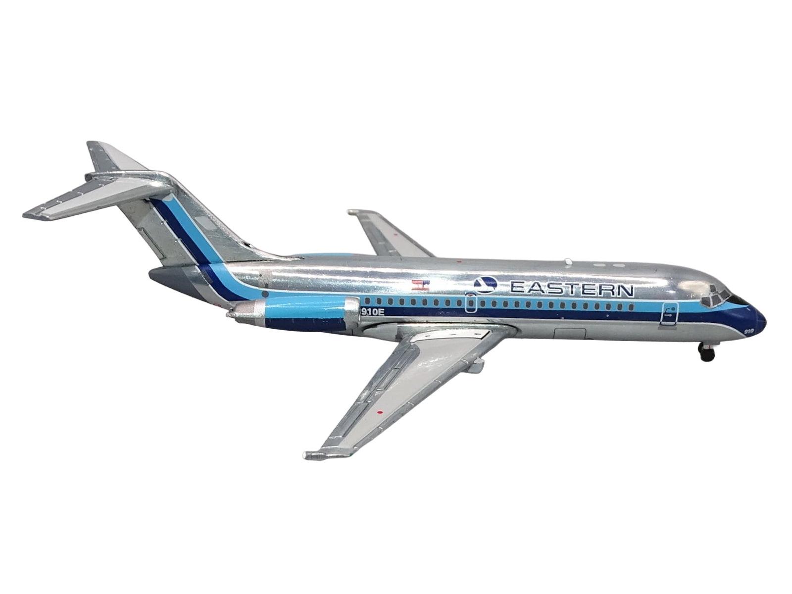 McDonnell Douglas DC-9-14 Commercial Aircraft "Eastern Air Lines" (N8910E) Silver with Blue Stripes 1/400 Diecast Model by V1:400 - image 2