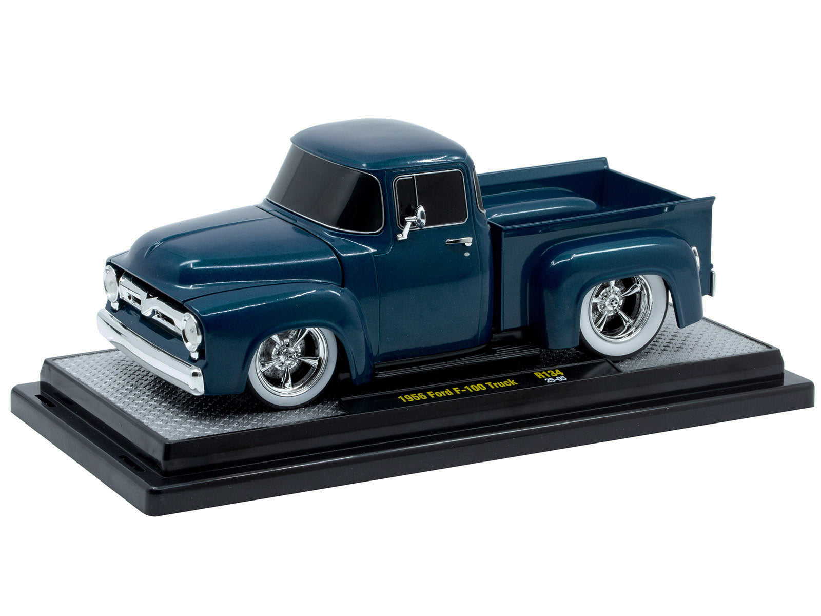 1956 Ford F-100 Pickup Truck Blue Metallic Limited Edition to 6650 pieces Worldwide 1/24 Diecast Model Car by M2 Machines - image 2