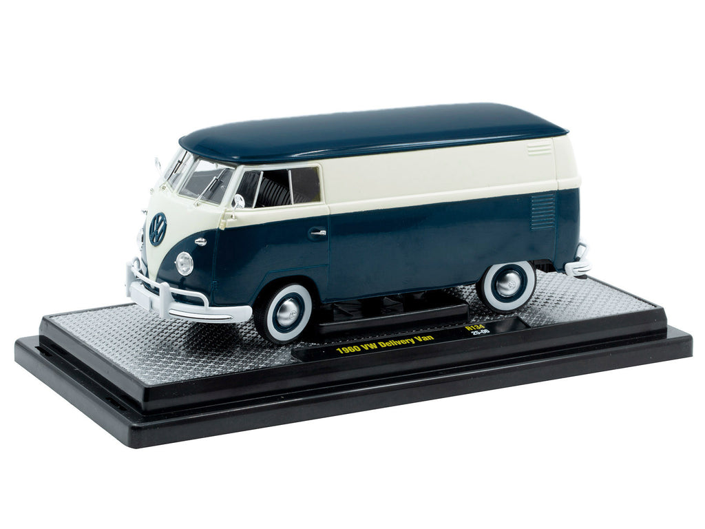 1960 Volkswagen Delivery Van Blue and White Limited Edition to 6650 pieces Worldwide 1/24 Diecast Model Car by M2 Machines - image 2