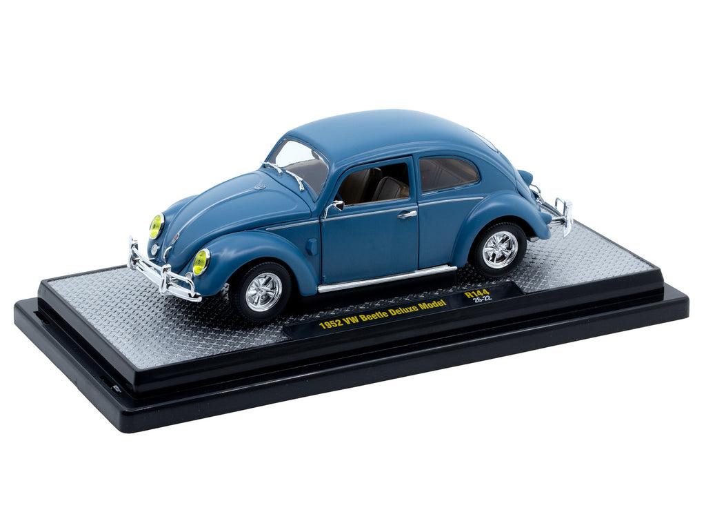 1952 Volkswagen Beetle Deluxe Model Matt Blue Limited Edition to 4850 pieces Worldwide 1/24 Diecast Model Car by M2 Machines - image 2