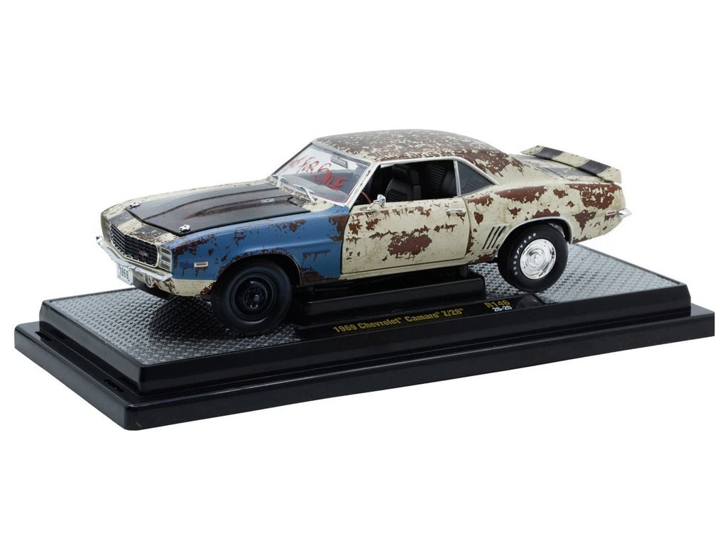 1969 Chevrolet Camaro Z/28 Cream (Rusted) Limited Edition to 4850 pieces Worldwide 1/24 Diecast Model Car by M2 Machines - image 2