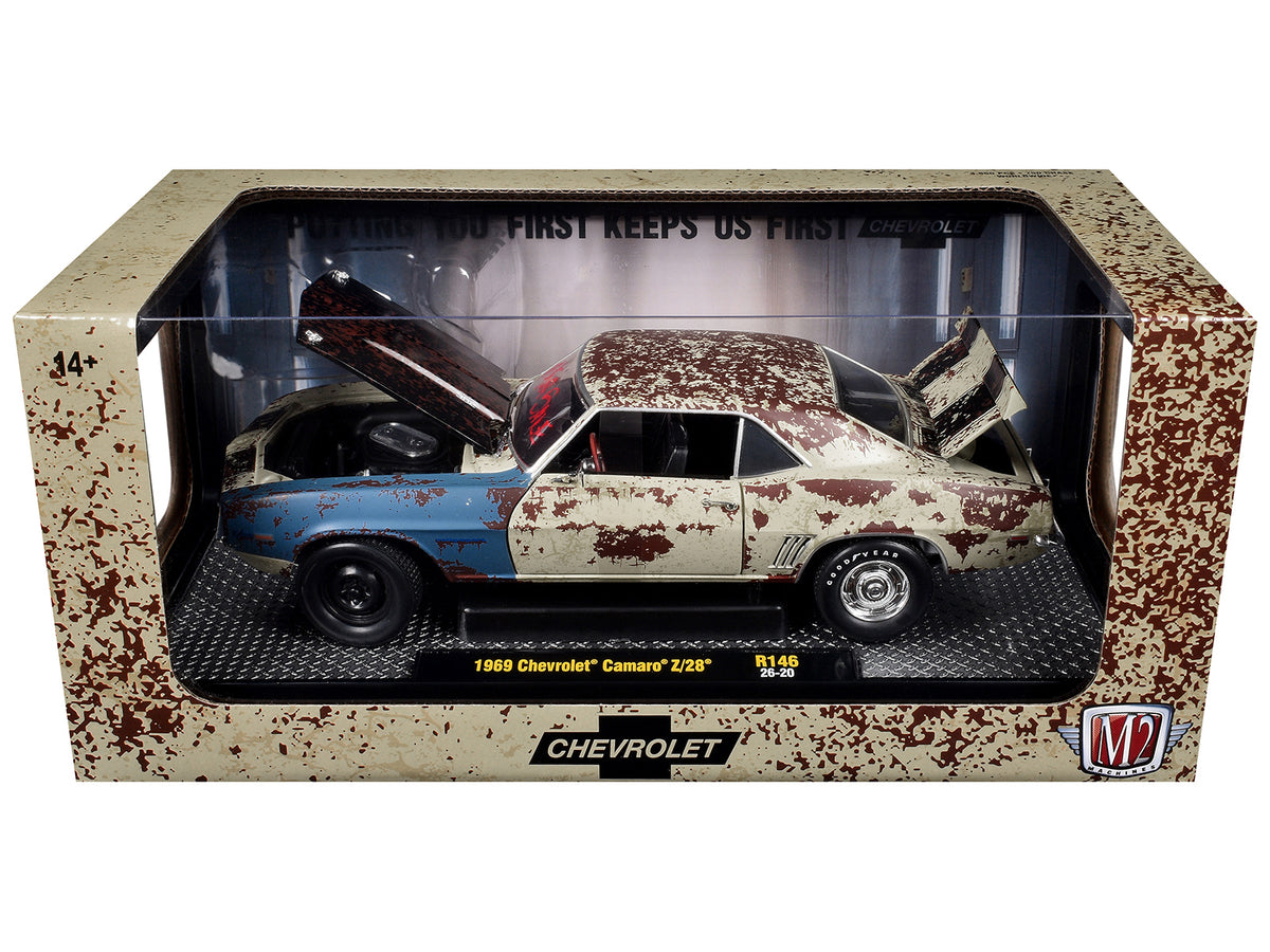 1969 Chevrolet Camaro Z/28 Cream (Rusted) Limited Edition to 4850 pieces Worldwide 1/24 Diecast Model Car by M2 Machines - image 3
