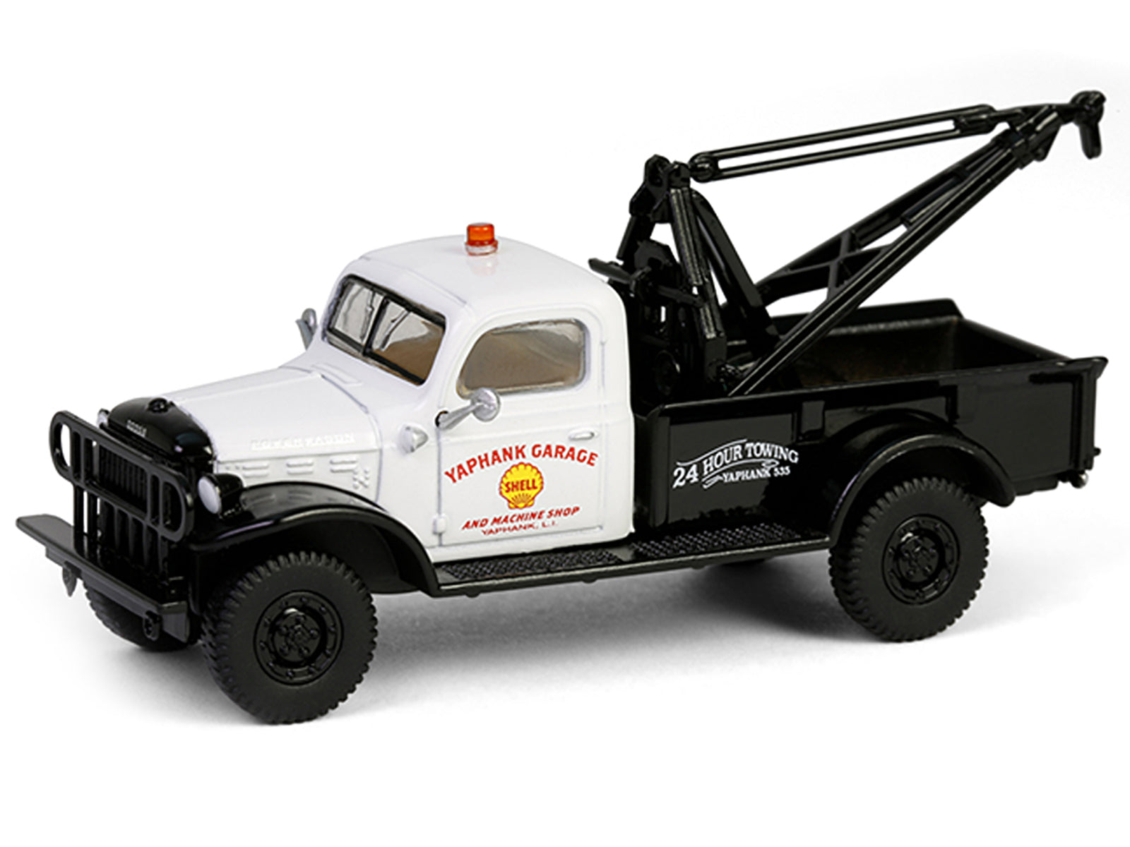 1945 Dodge Power Wagon Wrecker Tow Truck "Shell Oil" White and Black "Running on Empty" Series 17 1/64 Diecast Model Car by Greenlight - image 2