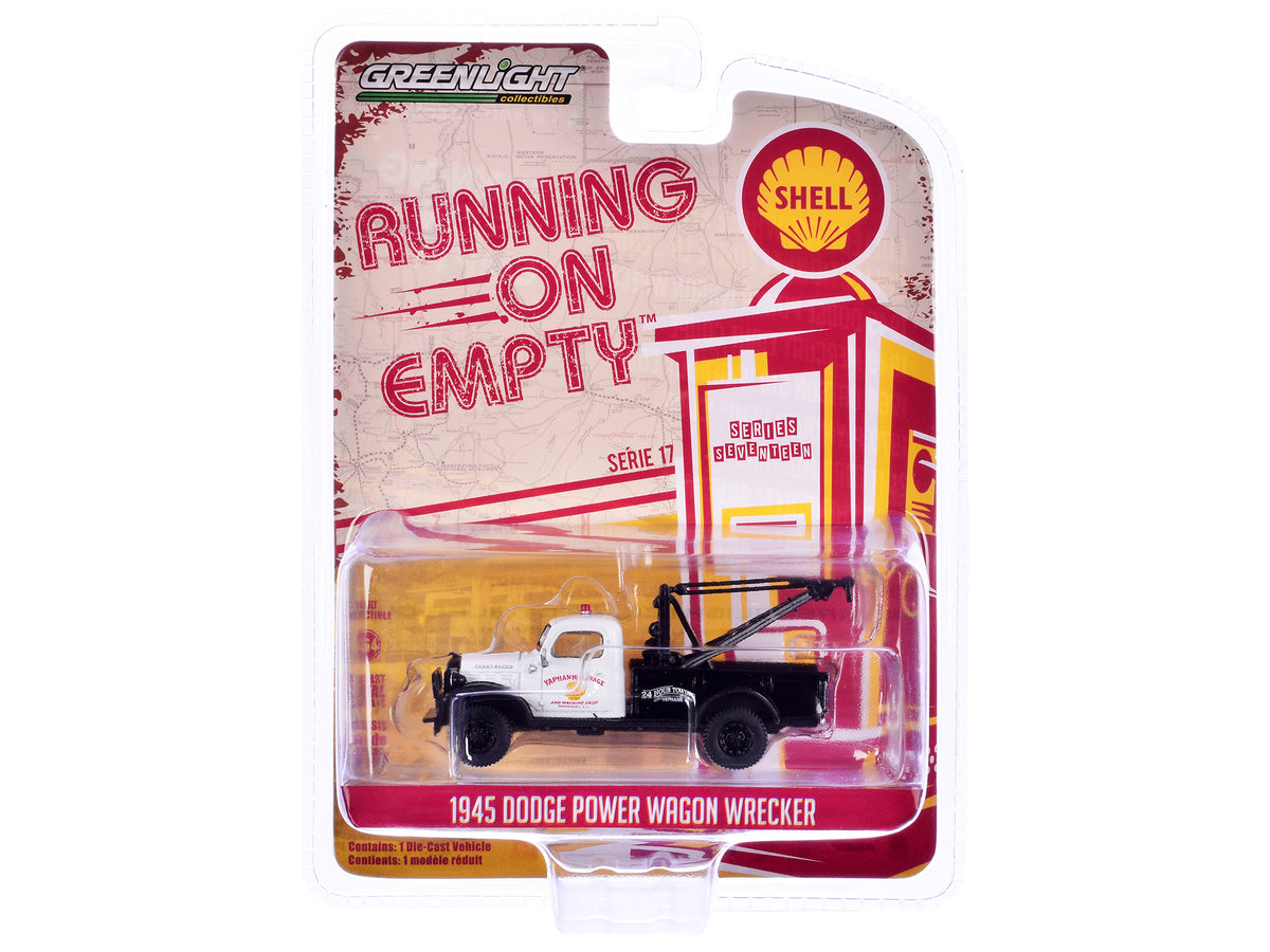 1945 Dodge Power Wagon Wrecker Tow Truck "Shell Oil" White and Black "Running on Empty" Series 17 1/64 Diecast Model Car by Greenlight - image 3