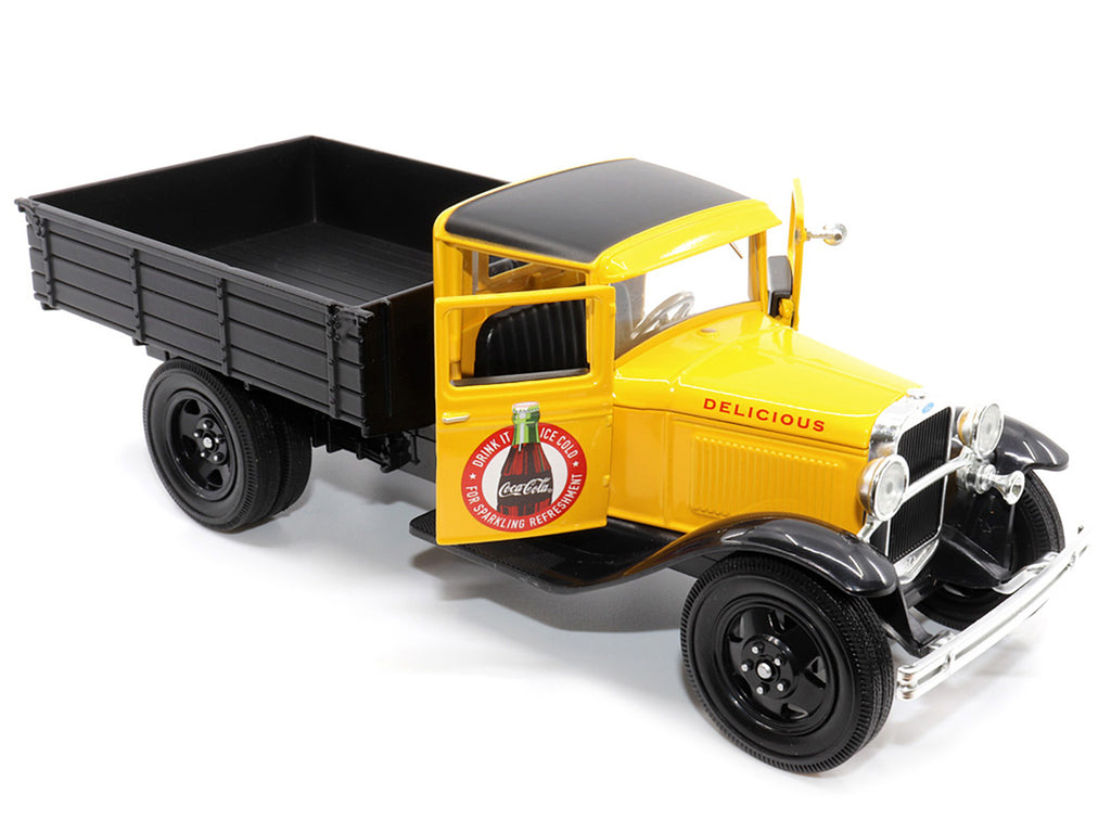 1931 Ford Model AA Pickup Truck Yellow and Black "Drink it Ice Cold for Sparkling Refreshment - Coca-Cola" 1/24 Diecast Model Car by Motor City Classics - image 3