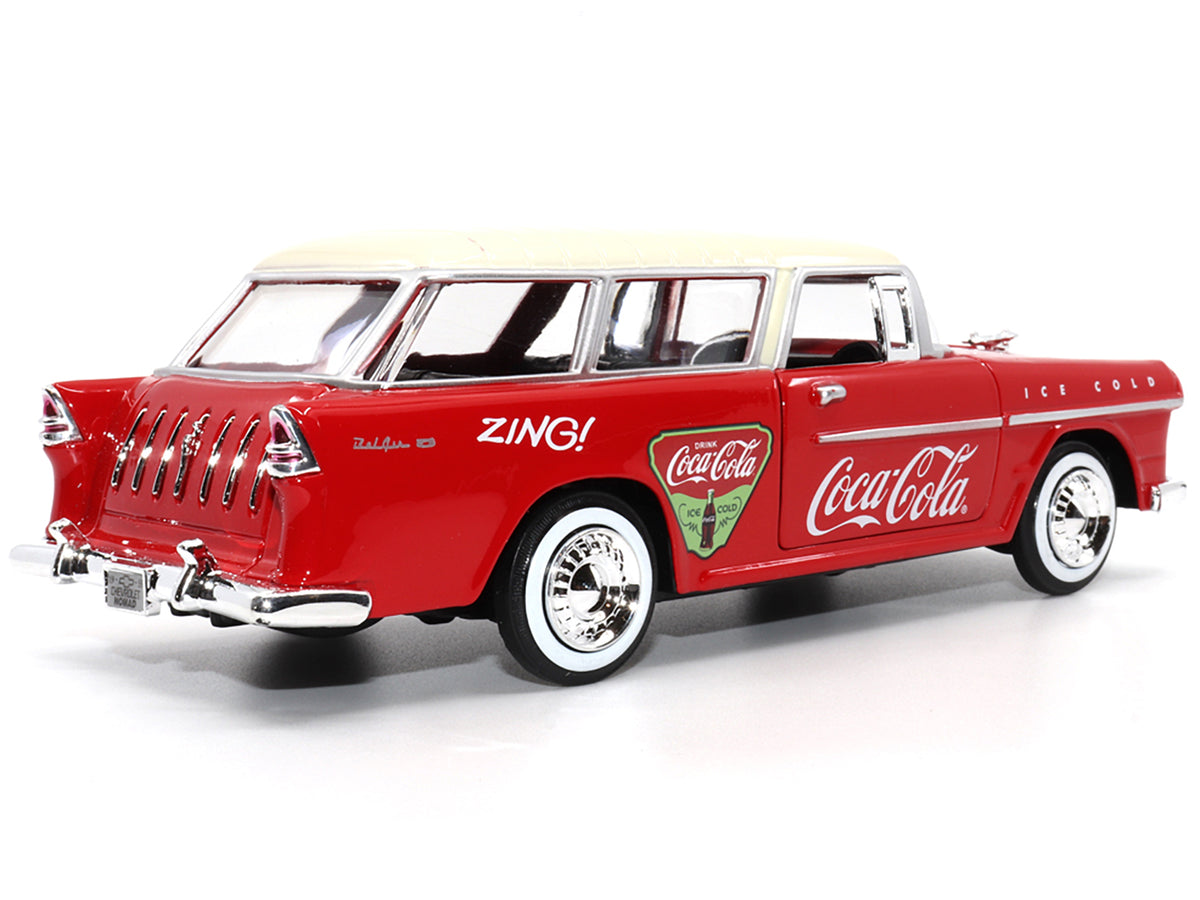 1955 Chevrolet Bel Air Nomad Red with White Top "Coca-Cola" 1/24 Diecast Model Car by Motor City Classics - image 3
