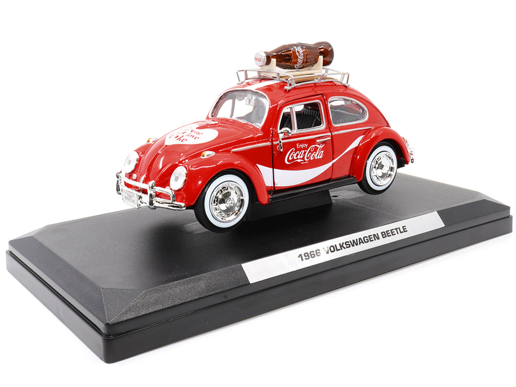 1966 Volkswagen Beetle Red "Enjoy Coca-Cola" with Roof Rack and Accessories 1/24 Diecast Model Car by Motor City Classics - image 5