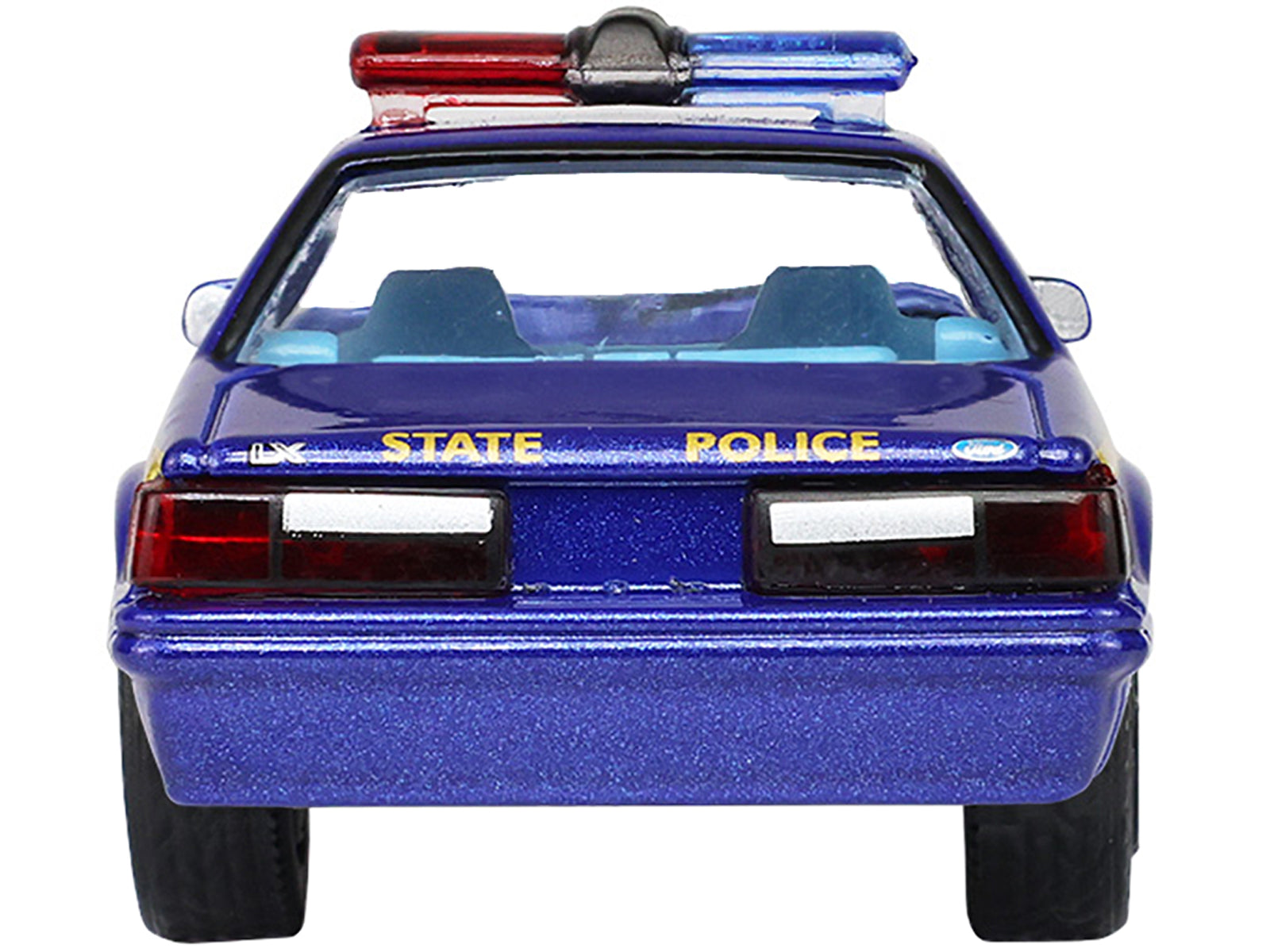 1988 Ford Mustang "New York State Police" Blue with Yellow Stripes and Blue Interior "Hot Pursuit" Series 8 1/64 Diecast Model Car by Greenlight - image 5