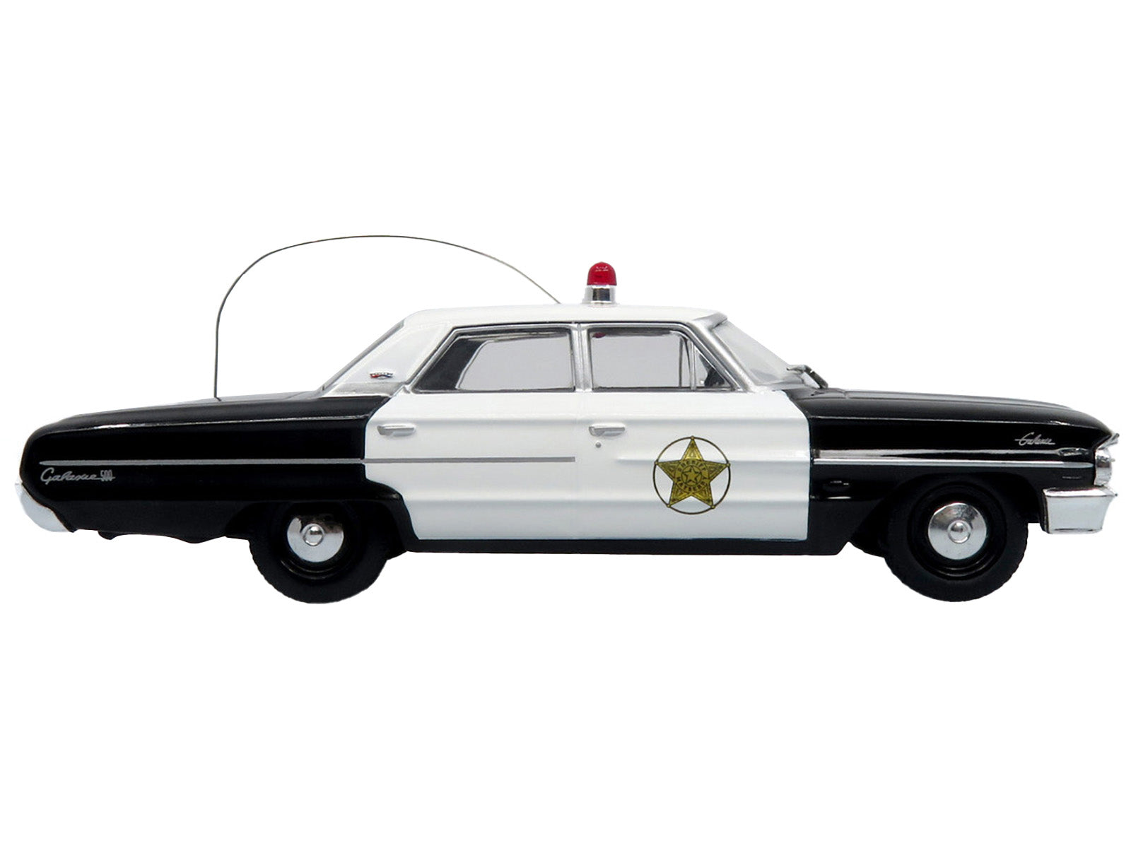 1964 Ford Galaxie 500 Police Car "Mount Airy Mayberry Sheriff" Black and White 1/43 Diecast Model by Iconic Replicas - image 2