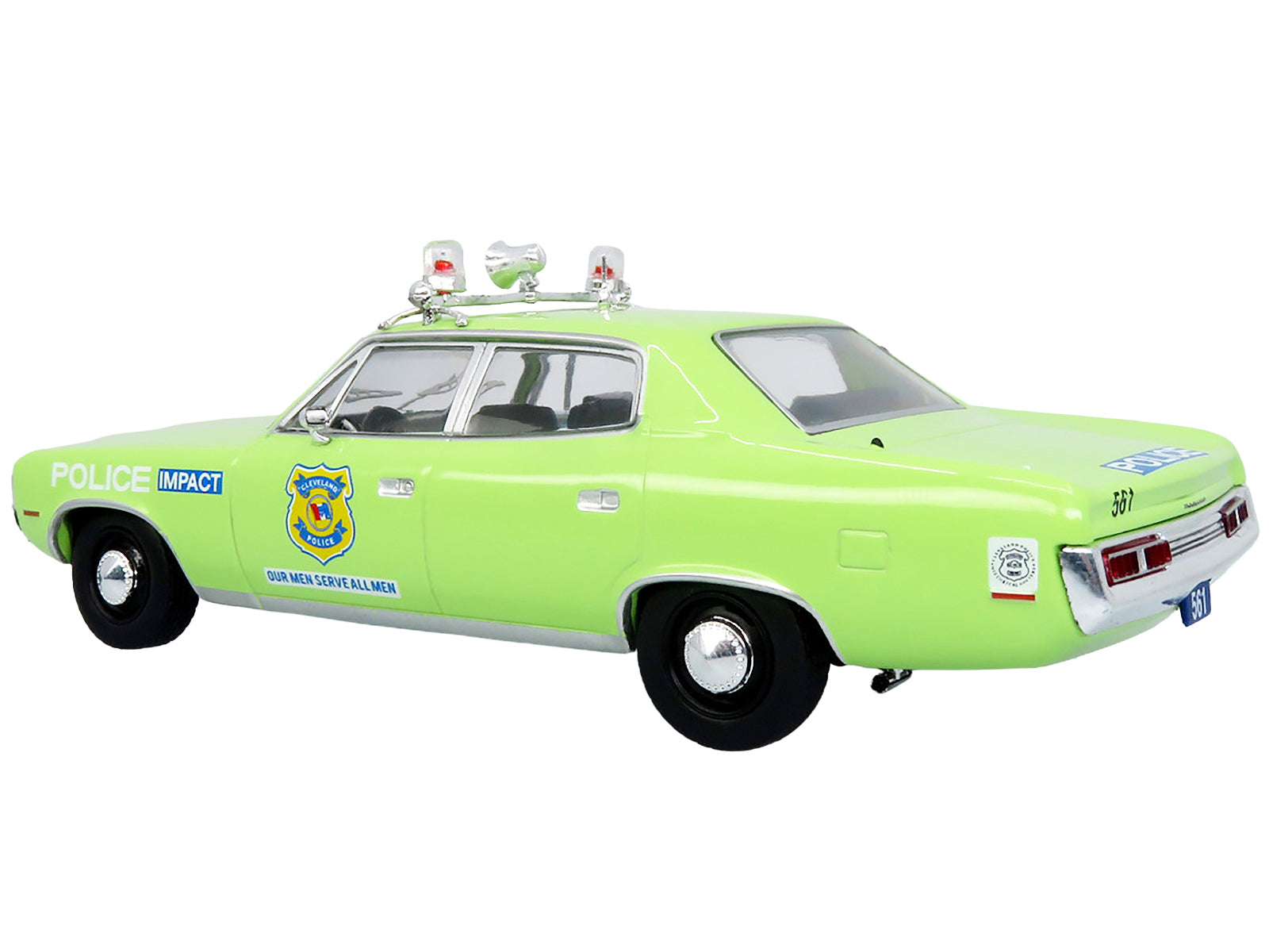 1972 AMC Matador Police Car "Cleveland Police Department" Light Green 1/43 Diecast Model by Iconic Replicas - image 2