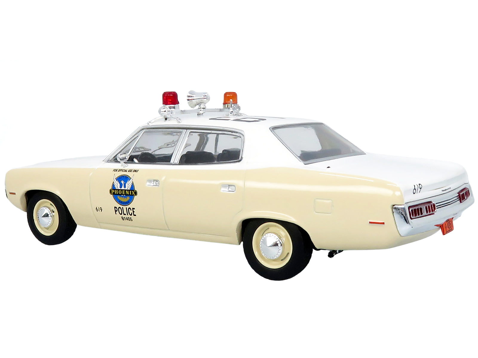 1972 AMC Matador Police Car "Phoenix Police Department" White and Beige 1/43 Diecast Model by Iconic Replicas - image 2