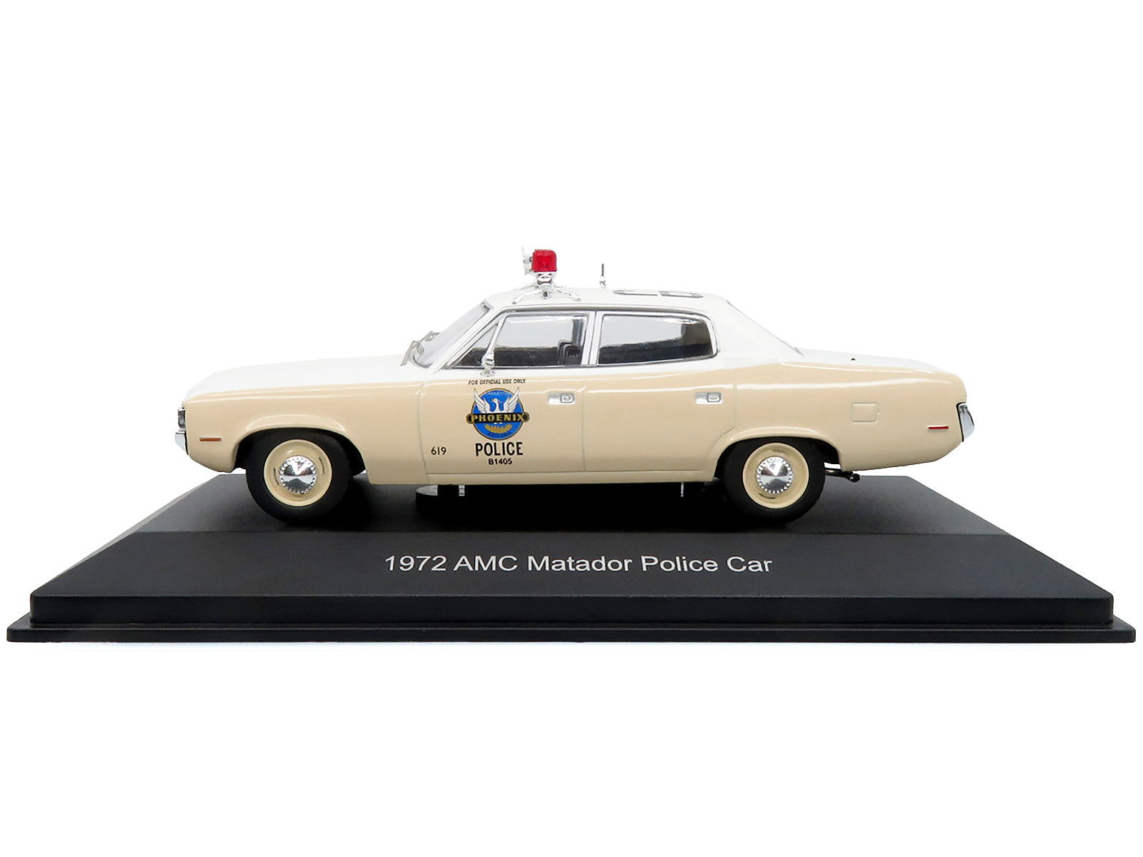 1972 AMC Matador Police Car "Phoenix Police Department" White and Beige 1/43 Diecast Model by Iconic Replicas - image 3
