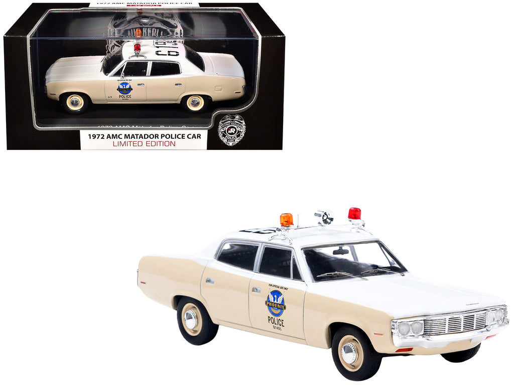 1972 AMC Matador Police Car "Phoenix Police Department" White and Beige 1/43 Diecast Model by Iconic Replicas