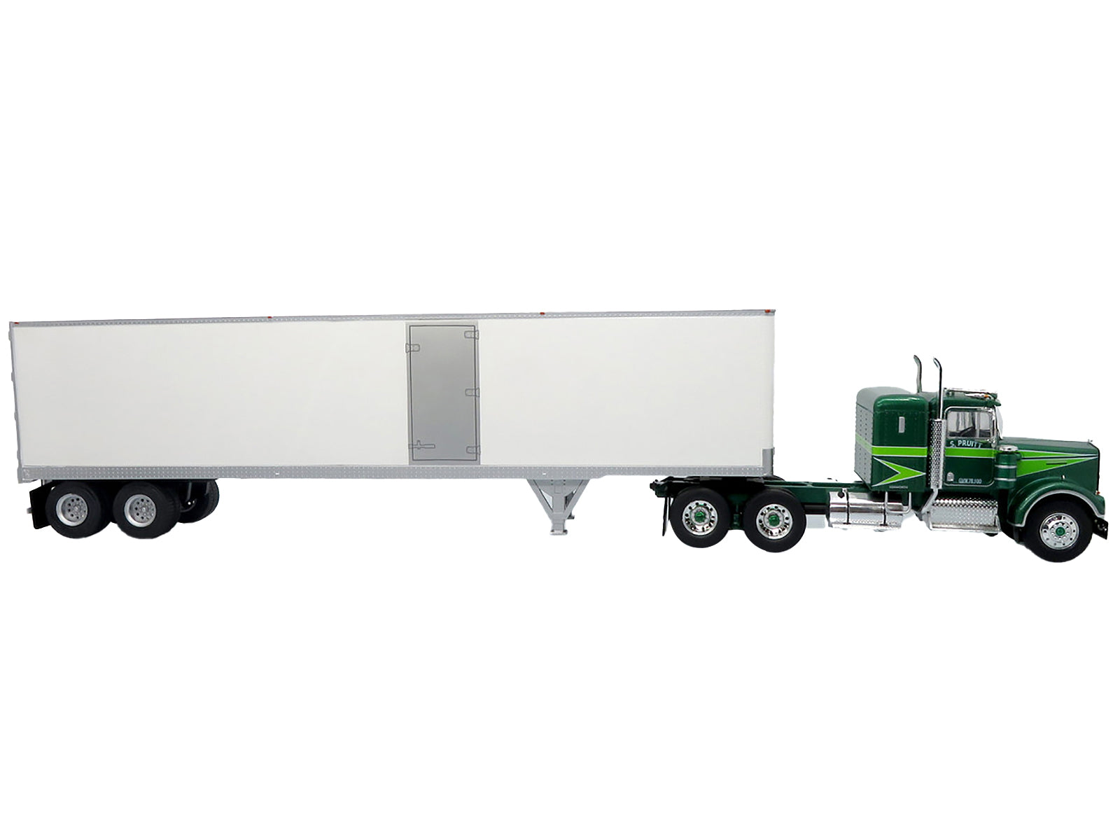 1976 Kenworth W900A Tractor with Dry Goods Trailer Green Metallic with Light Green Graphics "Vintage Heavy Haul Truck Collection" 1/43 Diecast Model by Iconic Replicas - image 3