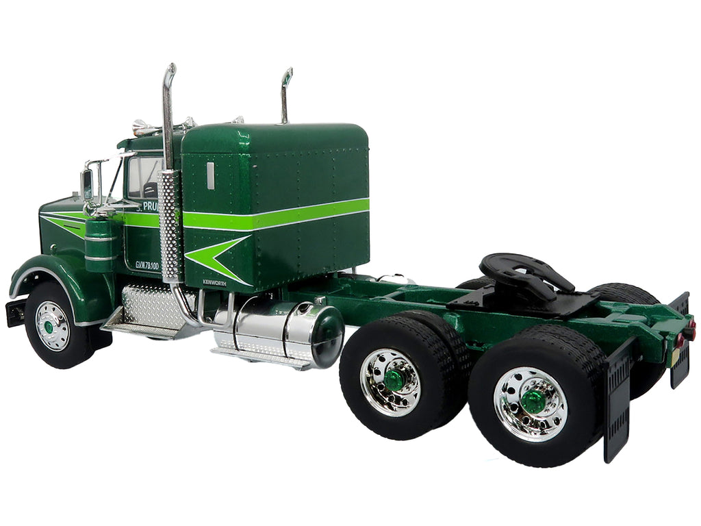 1976 Kenworth W900A Tractor with Dry Goods Trailer Green Metallic with Light Green Graphics "Vintage Heavy Haul Truck Collection" 1/43 Diecast Model by Iconic Replicas