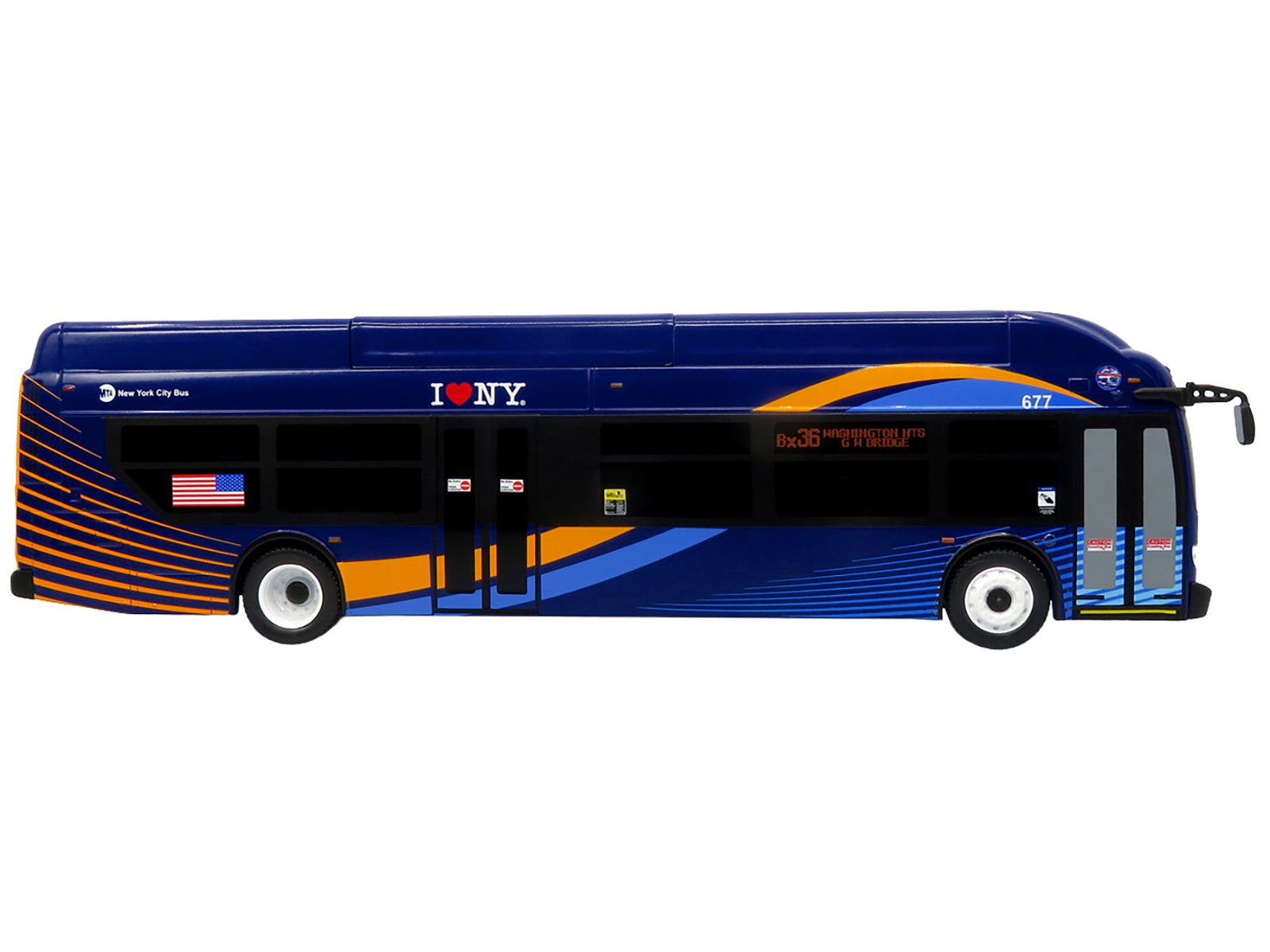 New Flyer Xcelsior Transit Bus Bank "MTA New York City" Blue with Graphics "The Bus & Motorcoach Collection" Limited Edition to 504 Pieces Worldwide 1/43 Model by Iconic Replicas - image 2