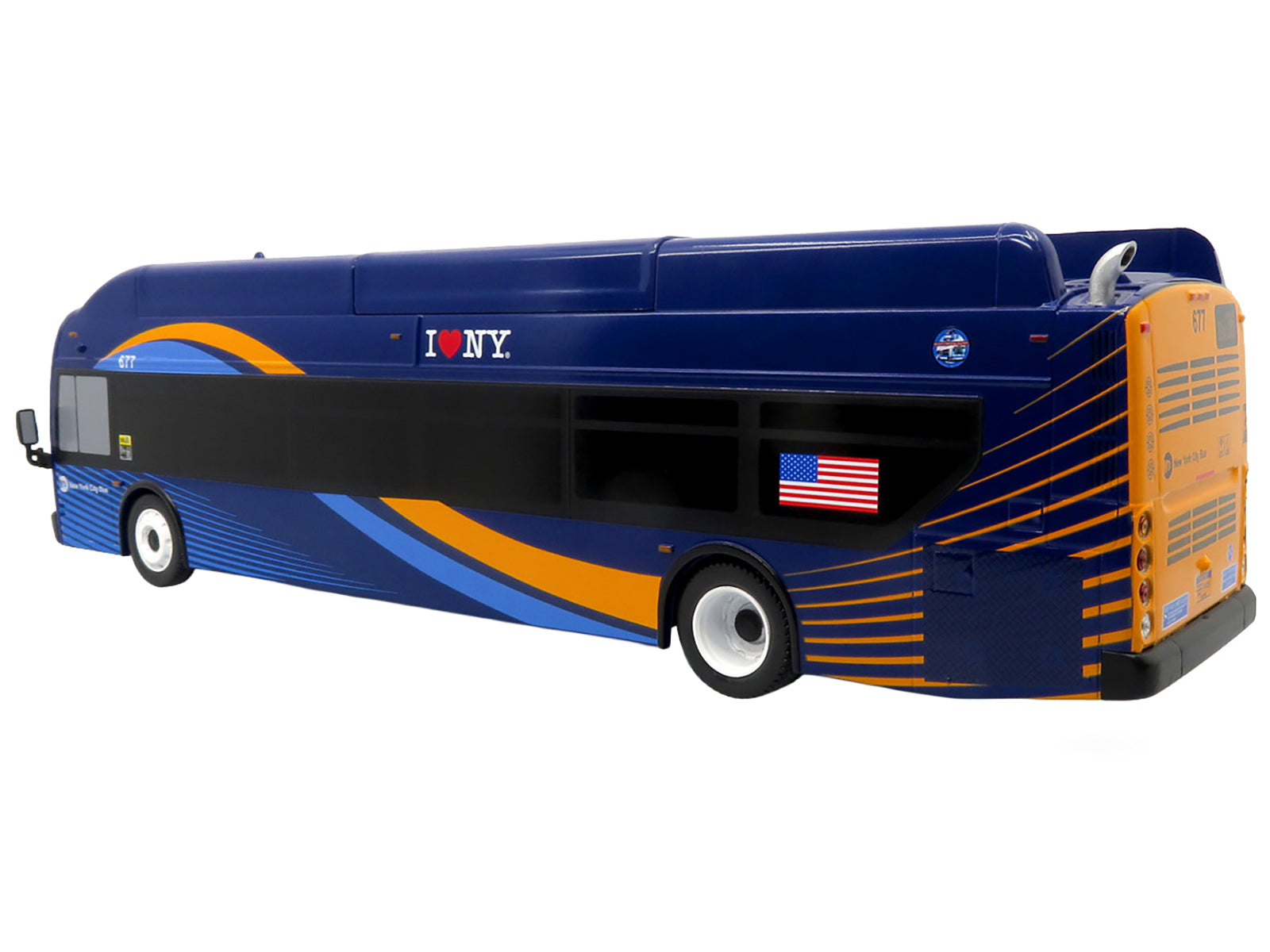 New Flyer Xcelsior Transit Bus Bank "MTA New York City" Blue with Graphics "The Bus & Motorcoach Collection" Limited Edition to 504 Pieces Worldwide 1/43 Model by Iconic Replicas - image 3