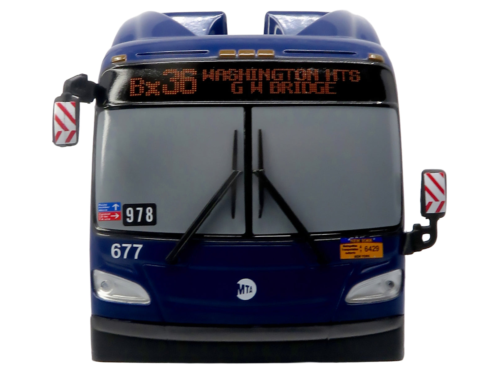 New Flyer Xcelsior Transit Bus Bank "MTA New York City" Blue with Graphics "The Bus & Motorcoach Collection" Limited Edition to 504 Pieces Worldwide 1/43 Model by Iconic Replicas - image 4