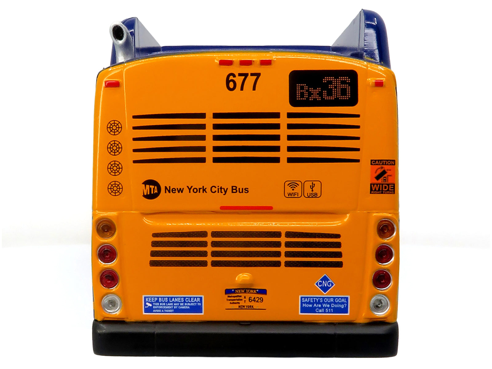 New Flyer Xcelsior Transit Bus Bank "MTA New York City" Blue with Graphics "The Bus & Motorcoach Collection" Limited Edition to 504 Pieces Worldwide 1/43 Model by Iconic Replicas - image 5