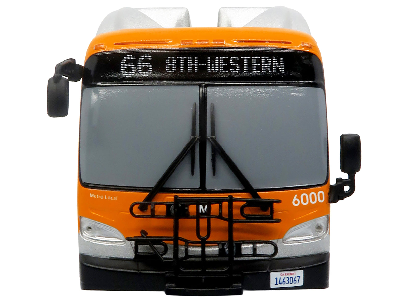 New Flyer Xcelsior Transit Bus Bank "Los Angeles Metro" Orange and Silver "The Bus & Motorcoach Collection" Limited Edition to 504 Pieces Worldwide 1/43 Model by Iconic Replicas