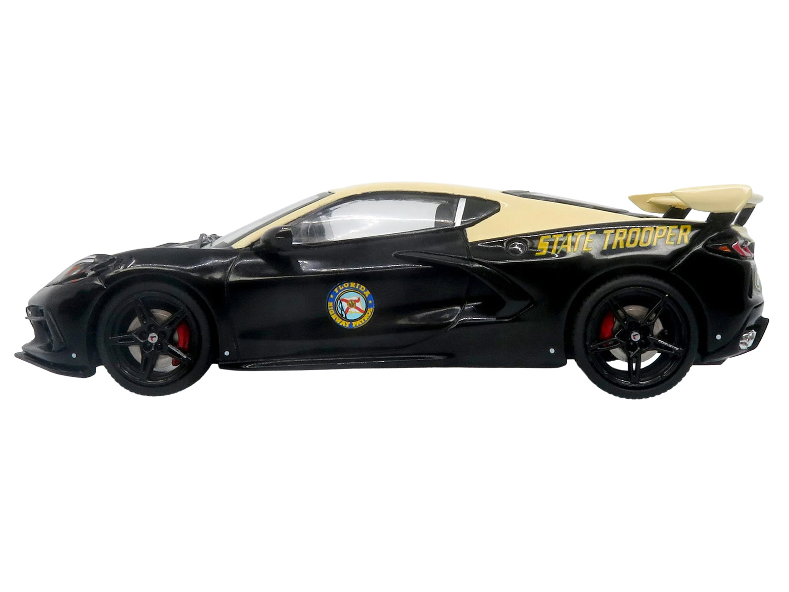 2023 Chevrolet Corvette C8 Stingray Police Interceptor "Florida Highway Patrol (FHP)" Black with Cream Top 1/43 Diecast Model by Iconic Replicas