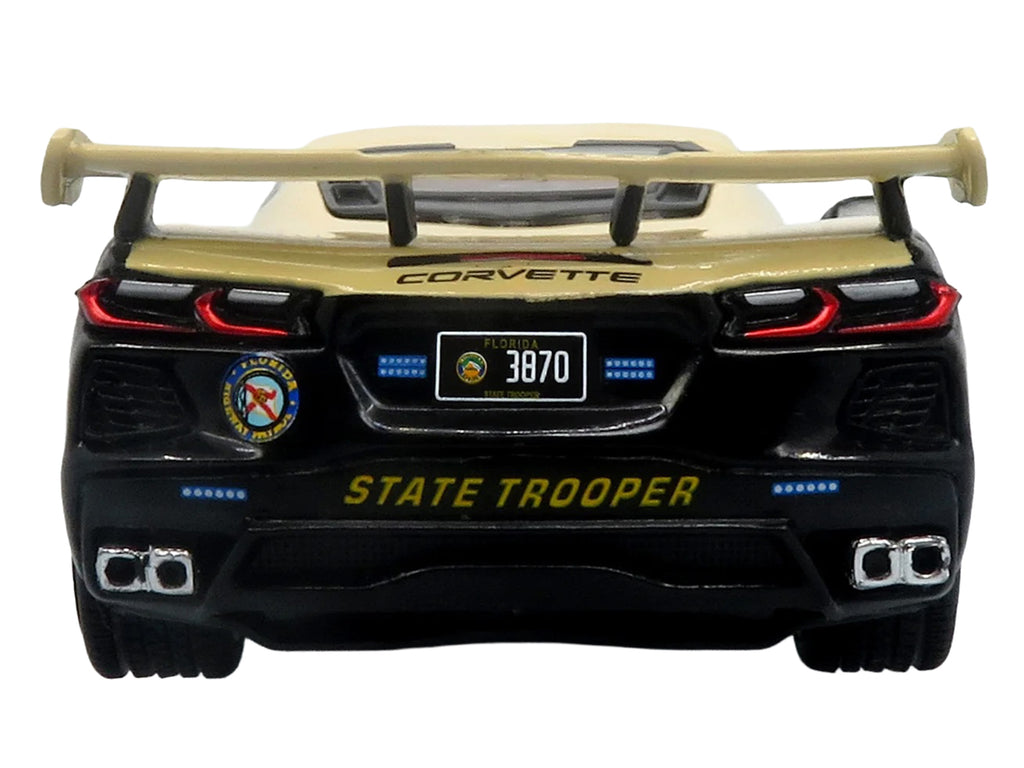 2023 Chevrolet Corvette C8 Stingray Police Interceptor "Florida Highway Patrol (FHP)" Black with Cream Top 1/43 Diecast Model by Iconic Replicas - image 5