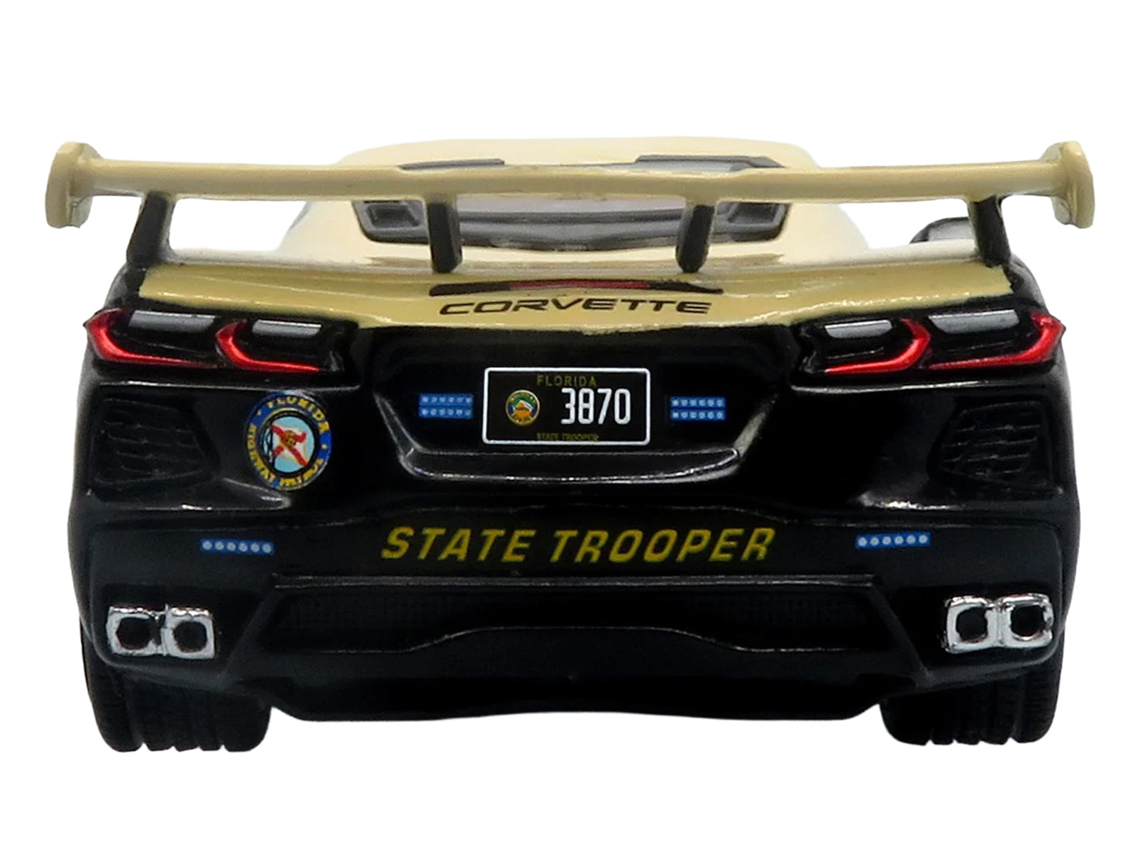 2023 Chevrolet Corvette C8 Stingray Police Interceptor "Florida Highway Patrol (FHP)" Black with Cream Top 1/43 Diecast Model by Iconic Replicas - image 5