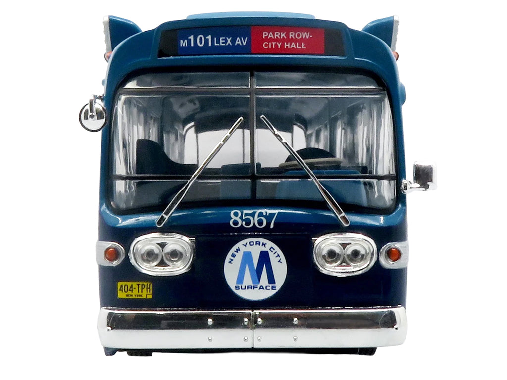 1963 GM TDH-5303 Transit Bus "MTA New York City Surface Transit" Blue Two-Tone with Graphics "The Bus & Motorcoach Collection" Limited Edition to 504 pieces Worldwide  1/43 Plastic Model by Iconic Replicas - image 5