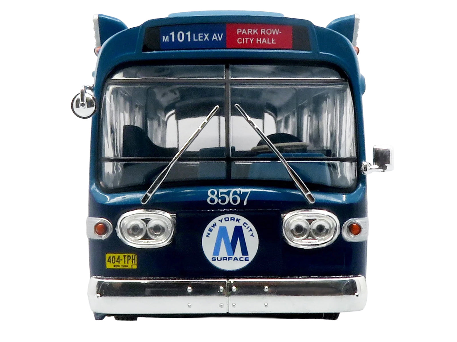 1963 GM TDH-5303 Transit Bus "MTA New York City Surface Transit" Blue Two-Tone with Graphics "The Bus & Motorcoach Collection" Limited Edition to 504 pieces Worldwide  1/43 Plastic Model by Iconic Replicas - image 5