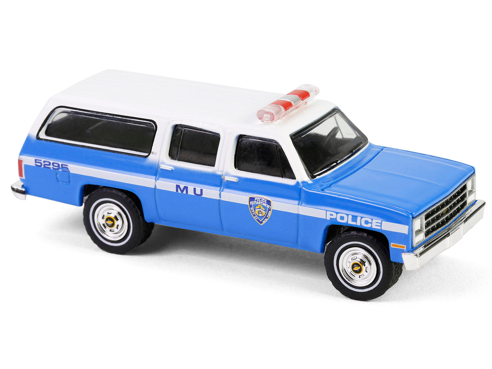 1990 Chevrolet Suburban K2500 Scottsdale "NYPD (New York City Police Department)" Blue with White Top "Hot Pursuit" Series 46 1/64 Diecast Model Car by Greenlight - image 2