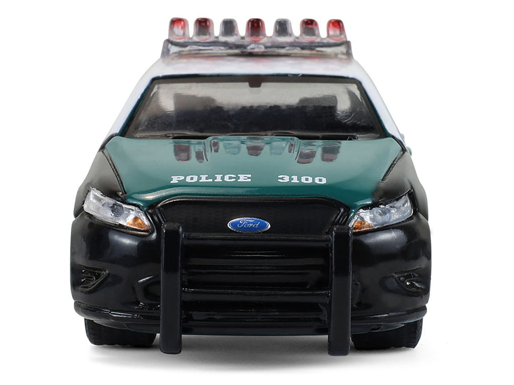 2014 Ford Taurus "New York Police Department (NYPD) Vintage Tribute Livery" Green and Black with White Top "Hot Pursuit" Series 47 1/64 Diecast Model Car by Greenlight - image 4