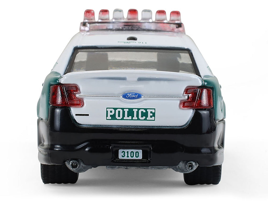 2014 Ford Taurus "New York Police Department (NYPD) Vintage Tribute Livery" Green and Black with White Top "Hot Pursuit" Series 47 1/64 Diecast Model Car by Greenlight - image 3
