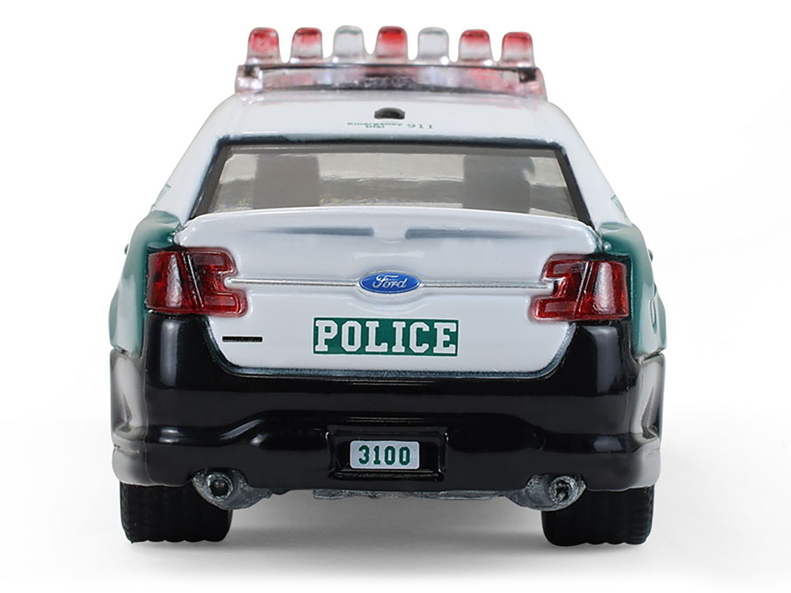 2014 Ford Taurus "New York Police Department (NYPD) Vintage Tribute Livery" Green and Black with White Top "Hot Pursuit" Series 47 1/64 Diecast Model Car by Greenlight - image 3