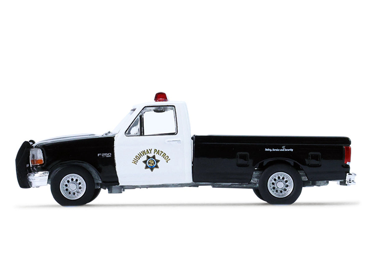 1996 Ford F-250 Pickup Truck "California Highway Patrol" Black and White "Hot Pursuit" Series 48 1/64 Diecast Model Car by Greenlight - image 2