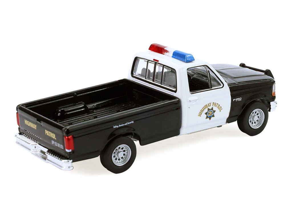 1996 Ford F-250 Pickup Truck "California Highway Patrol" Black and White "Hot Pursuit" Series 48 1/64 Diecast Model Car by Greenlight - image 3